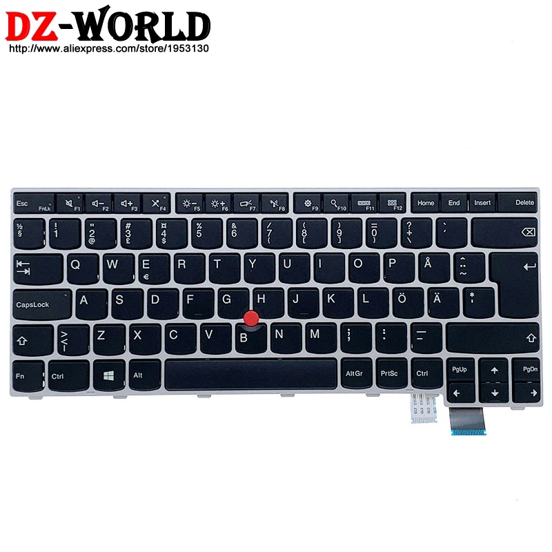 

New Original Silver SWE Swedish Keyboard for Lenovo Thinkpad 13 S2 2nd T460s T470s Laptop Teclado 01AV026 01AV066