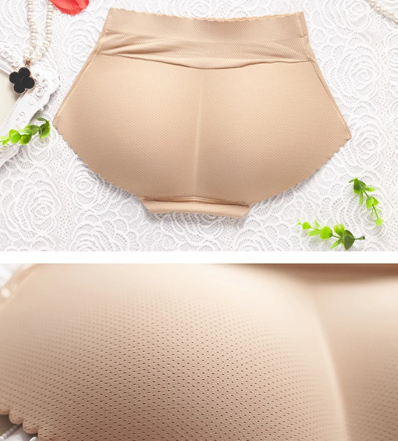 Sexy Women Mid-rise Sponge pad Enhancers Fake Ass Panty Hip Butt Lifter Underwear Bottom Push Up Panties Beathable Panty Shorts