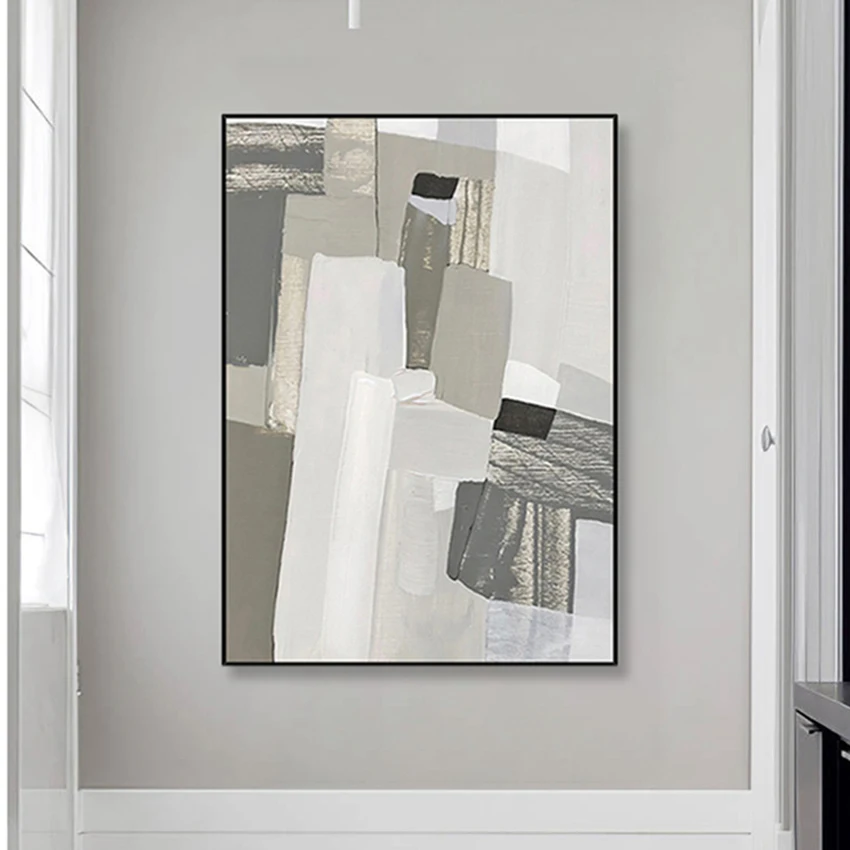 

No Framed Hand Painted Simple Design Gray Color Abstract Hit Selling Oil Painting On Canvas Picture Living Room Wall Decorative