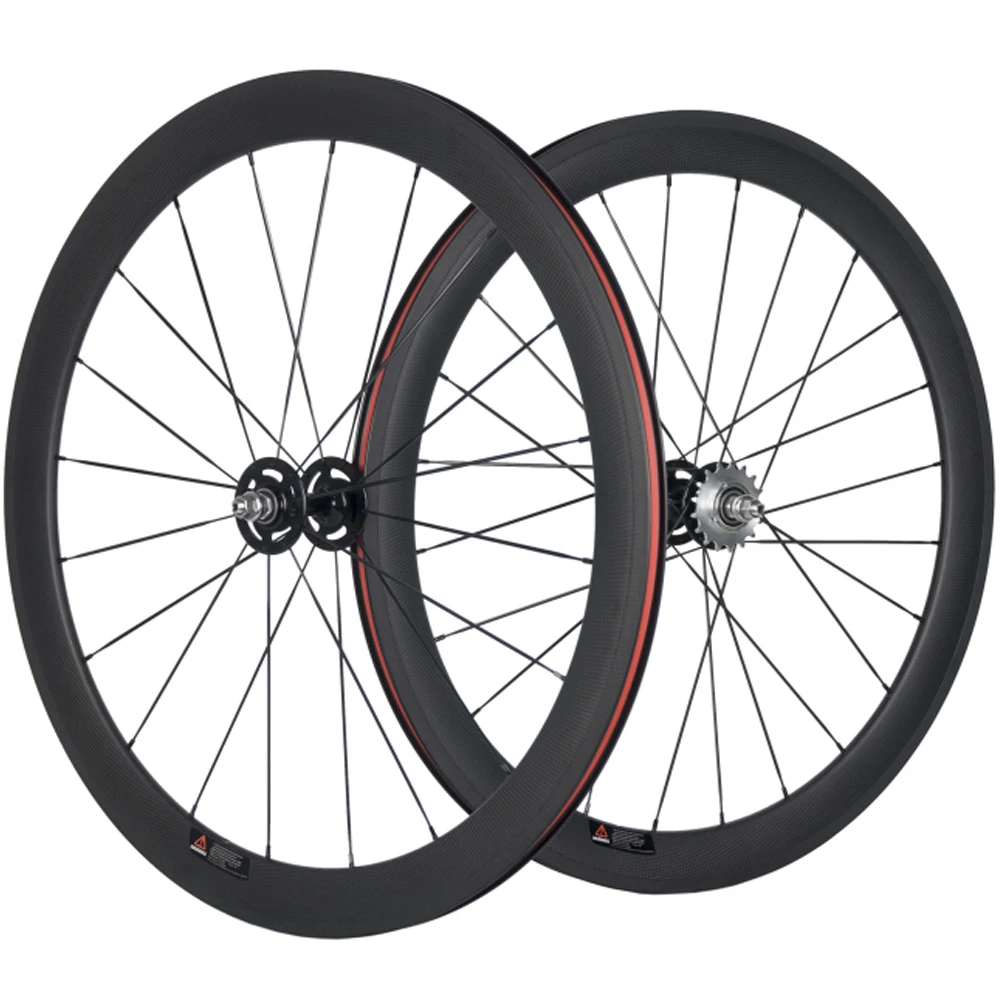 

Carbon Track Bike Wheelset 50mm Carbon Wheels Fixed Gear 17tooth Clincher Wheel