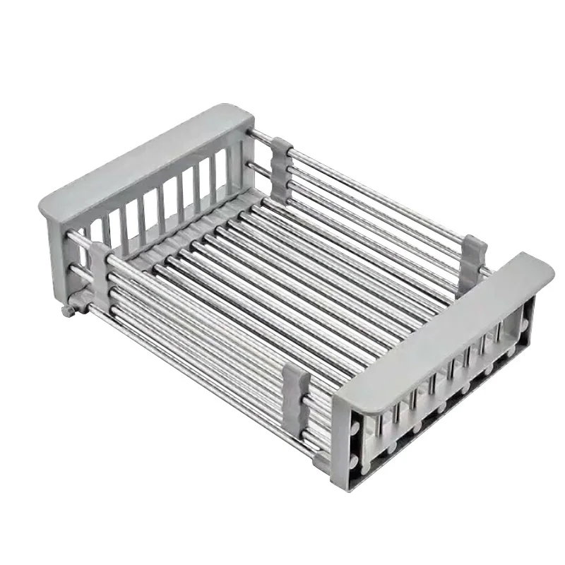 

Kitchen Home Sink Strainer Basket Stainless Steel Sink Drain Rack Basket Retractable Adjustable Vegetable Fruit Wash