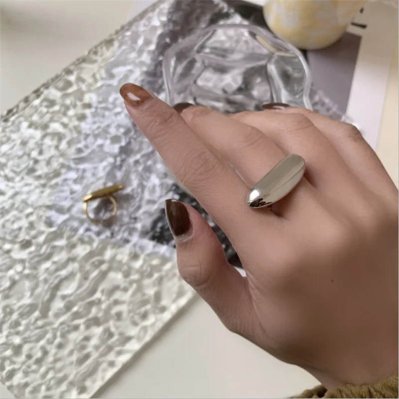 

Niche Design Minimalist Glossy Ring Female Water Drop Opening Simple Cold Wind Fashion Holiday Gift Party Jewelry Wholesale