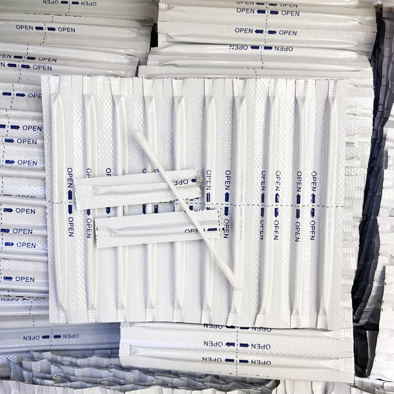 100 шт./лот шт. пропитанная спиртом хлопковая ткань тампоны двойные палочка для