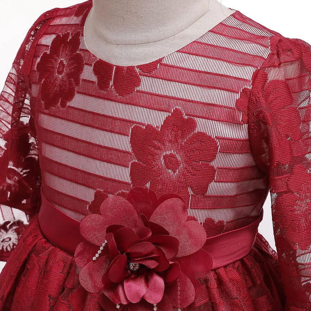 Детское кружевное платье принцессы с цветами | Детская одежда и обувь