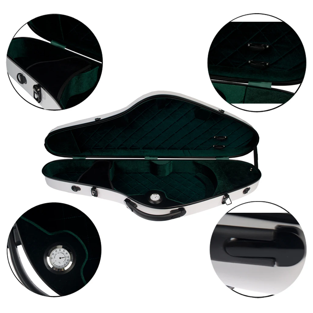 

Professional Triangular Lightweight Carry Violin Hard Case - 4/4 Full Size White, 30.71 x 9.84 x 4.72inch