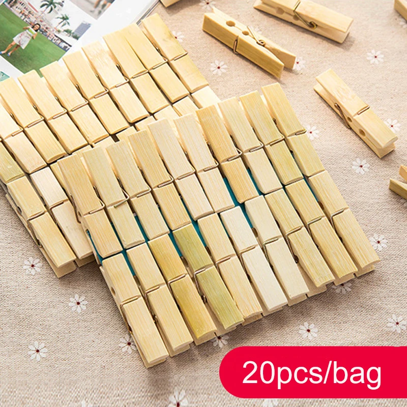 

High Quality Natural Bamboo Clothes Peg wooden Socks Bed Sheet Wind-Proof Pins Clothespin Craft Clips Household Clothespins