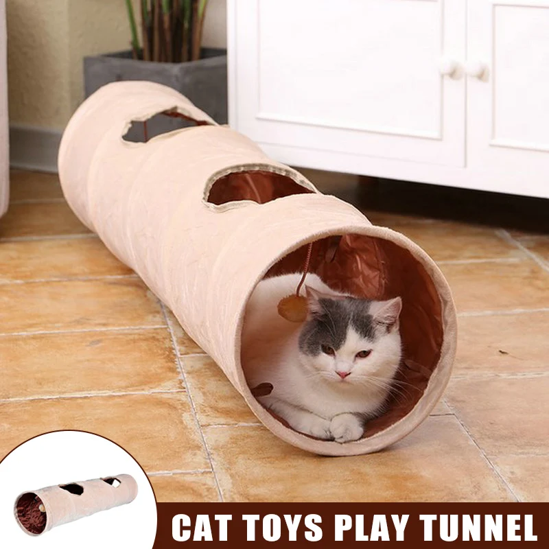 

Pet Cats Tunnel Toys Rabbit Tube Collapsible 2 Way Puppy Kitten Play Toy AUG889