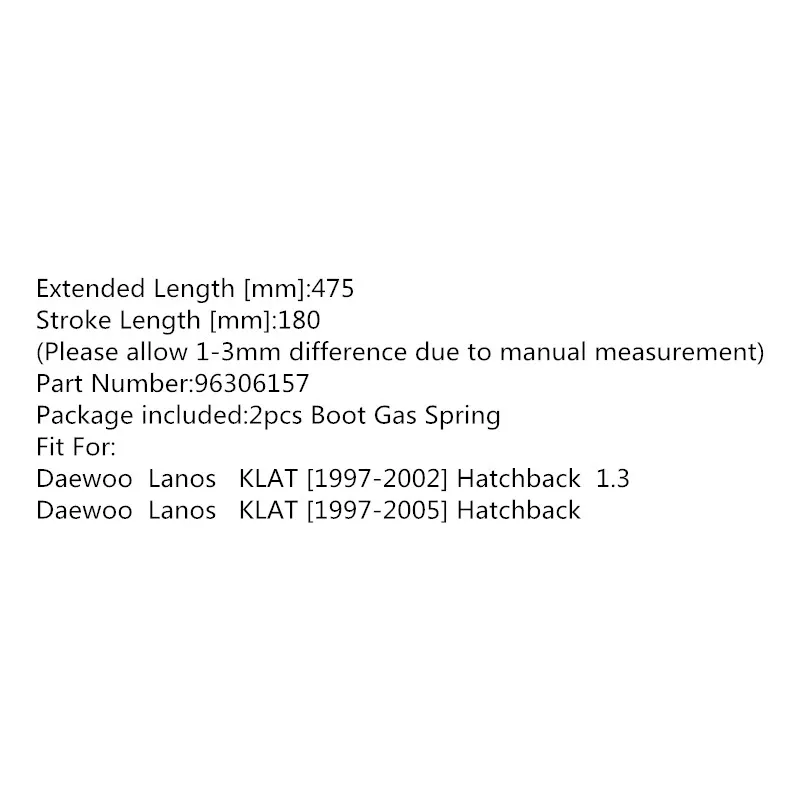 BOXI 2Qty Boot Shock поддерживающая пружина для Daewoo Lanos KLAT [97-2005] хэчбек газовые пружин