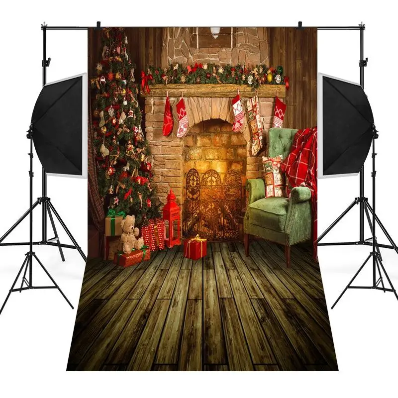 

Рождественский камин фон для фотосъемки украшение дерево фон ковер фотография для фотосъемки
