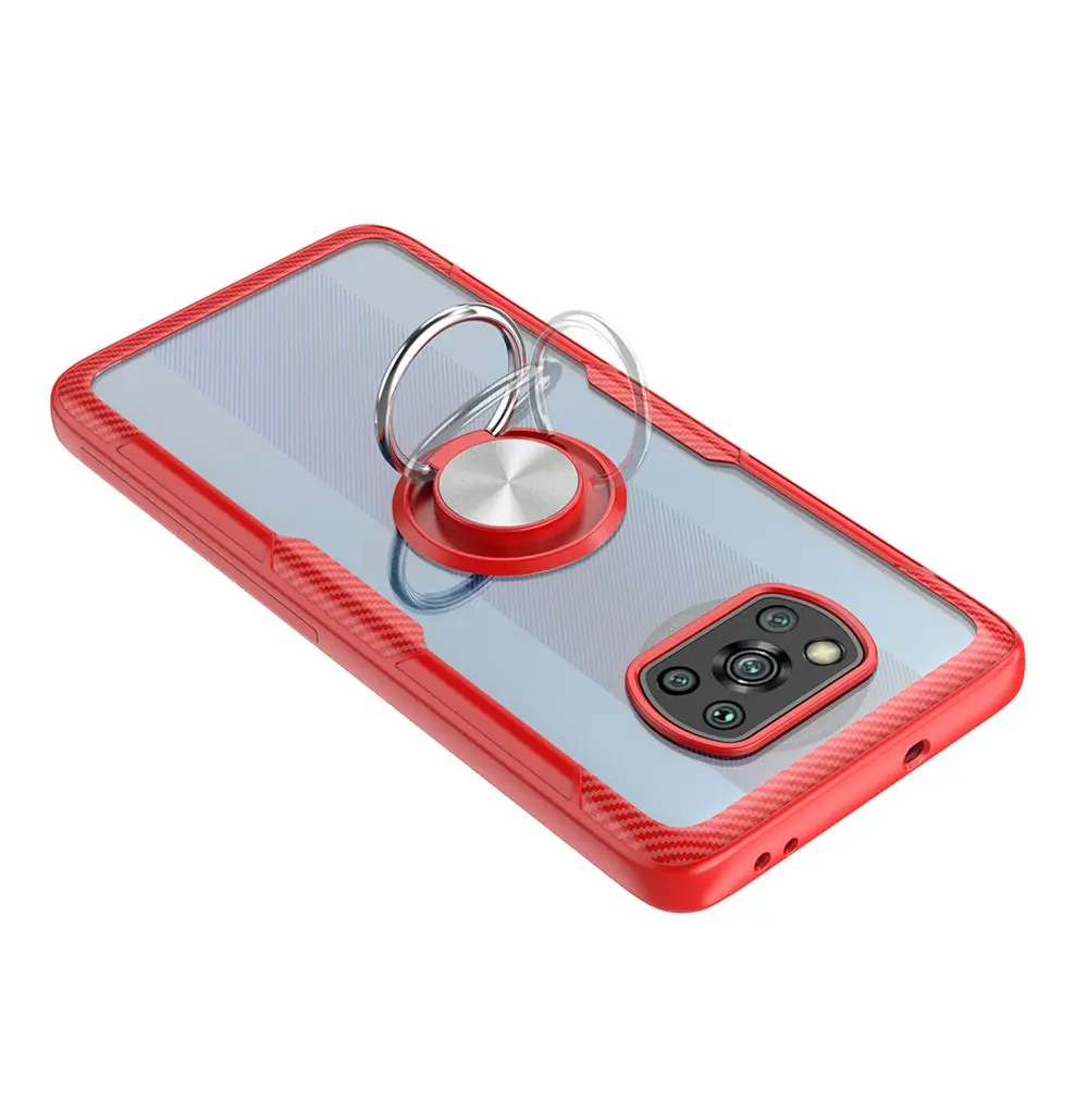 Clear Acrylic Case For Poco X3 Pro NFC M3 Cover Ring Hard Case For Xiaomi POCO X3Pro X3NFC POCOX3 POCOM3 M3 Case
