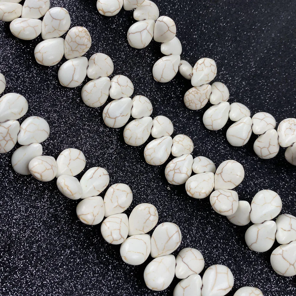 

Natural Stone Beads Horizontal Hole Melon Seed Shape White Turquoises for Jewelry Making DIY Bracelet Necklace Accessories