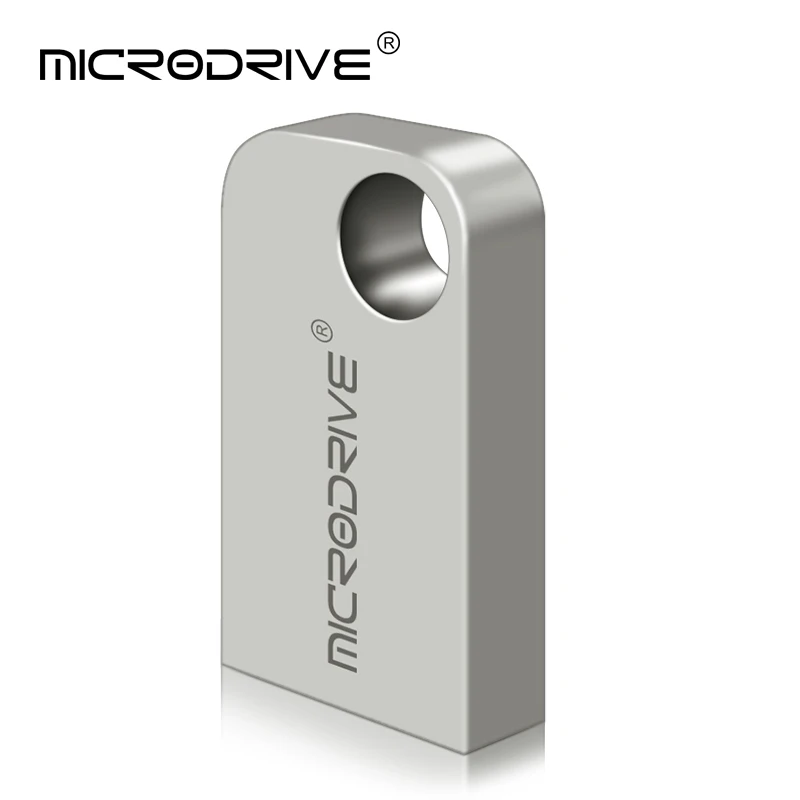 Серебристый Супер мини USB флеш-накопитель 4 ГБ 8 ГБ 16 ГБ 32 ГБ 64 Гб 128 Гб карта памяти USB ключ с кольцом для ключей Micro Mini USB ручка-диск - Цвет: Серебристый