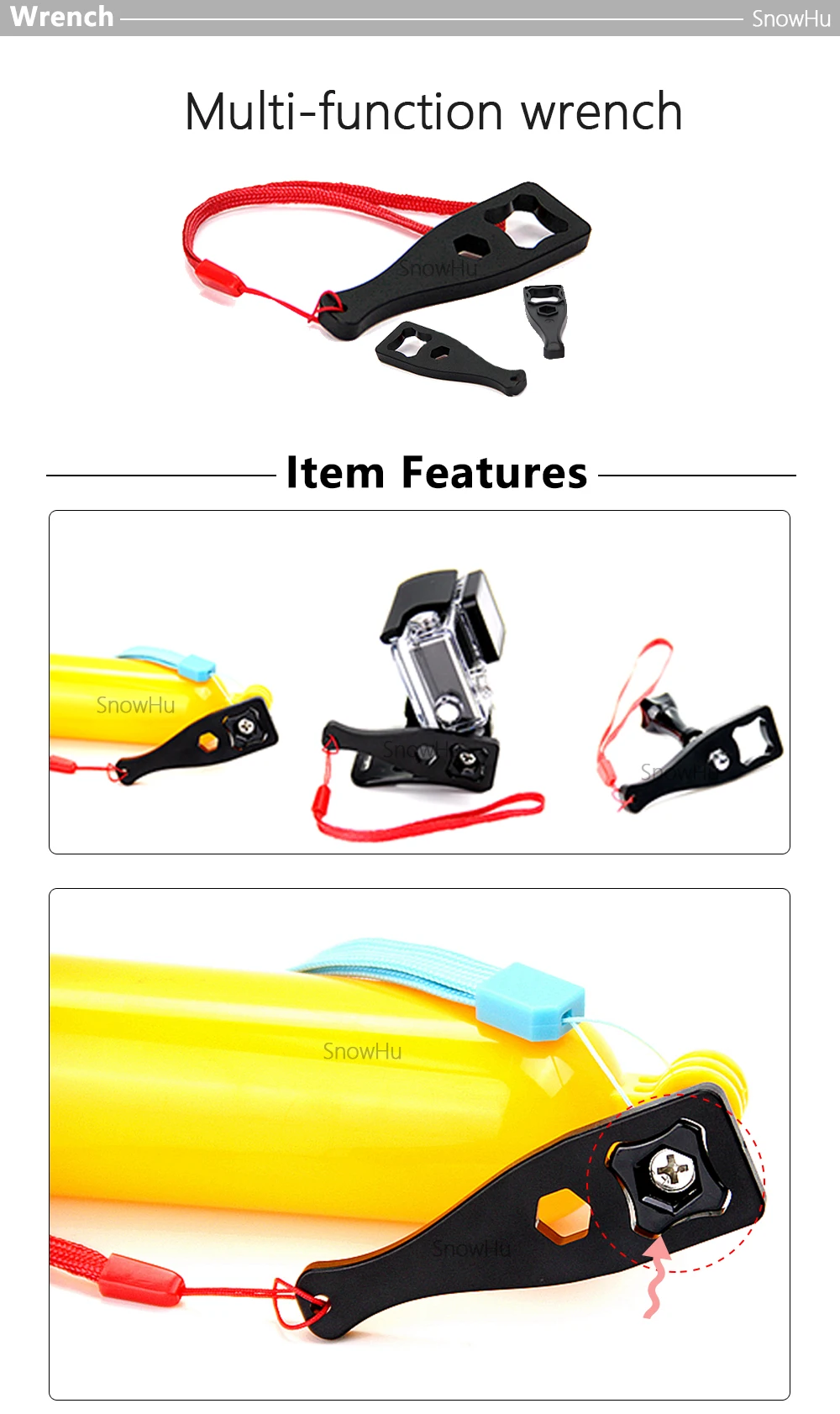 SnowHu аксессуары для экшн-камеры для GoPro Hero 8 7 6 5 4 Black Xiaomi Yi 4K 4K+ Lite SJCAM SJ7 Eken H9 для Go Pro Mount GS52