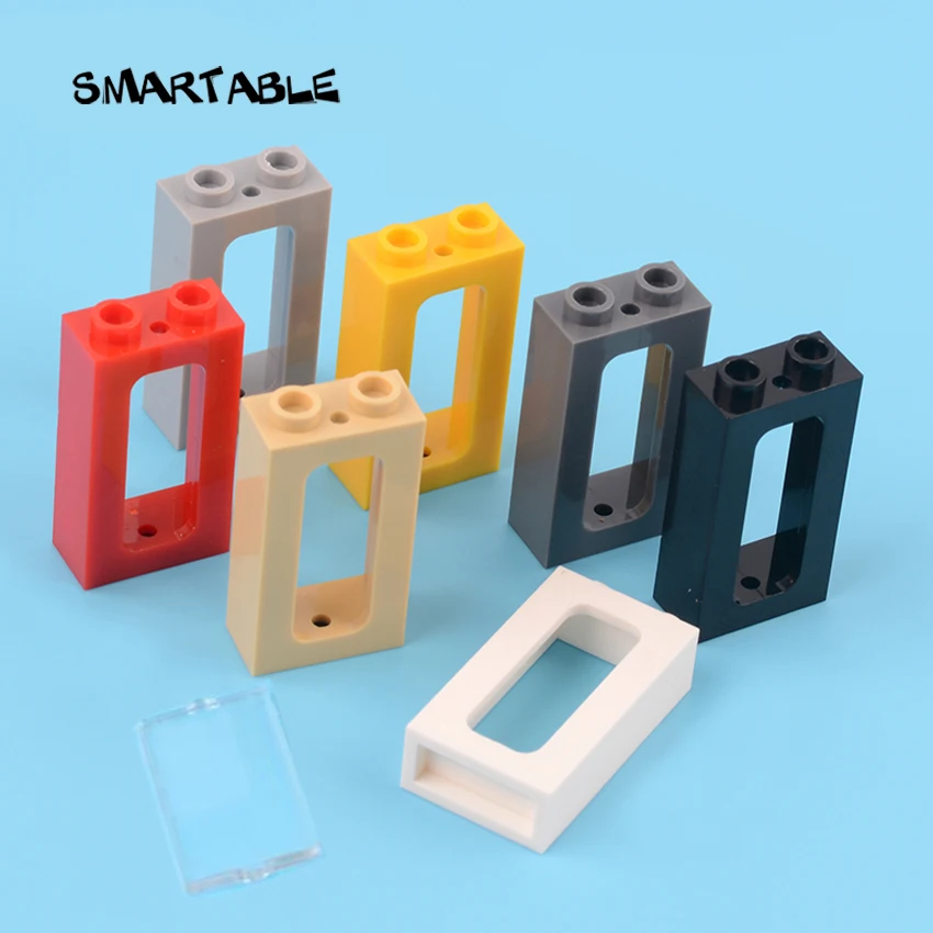 Оконный шлейф Smartable 1x2x3 со стеклянным строительным блоком MOC детали поезда