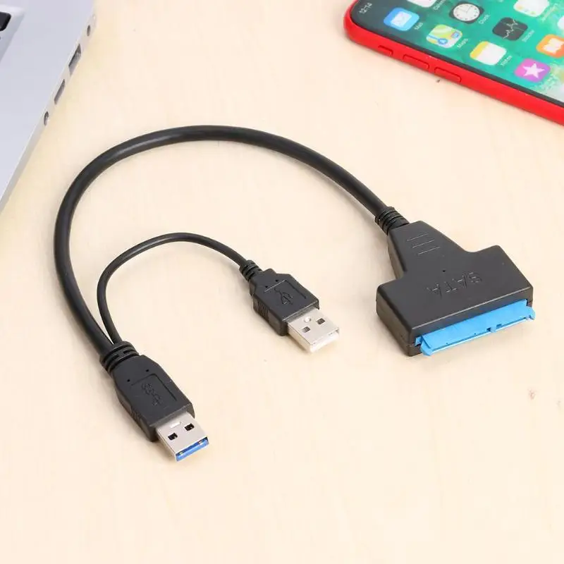 Высокоскоростной адаптер SATA на двойной USB 3 0 кабель для внешних 2 5-дюймовых SATA/HDD
