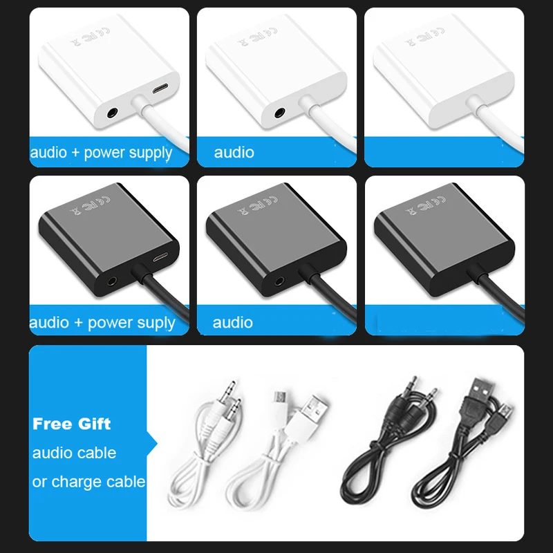 HDMI в VGA адаптер конвертер кабель HD 1080P цифровой аналоговый видео аудио для ПК