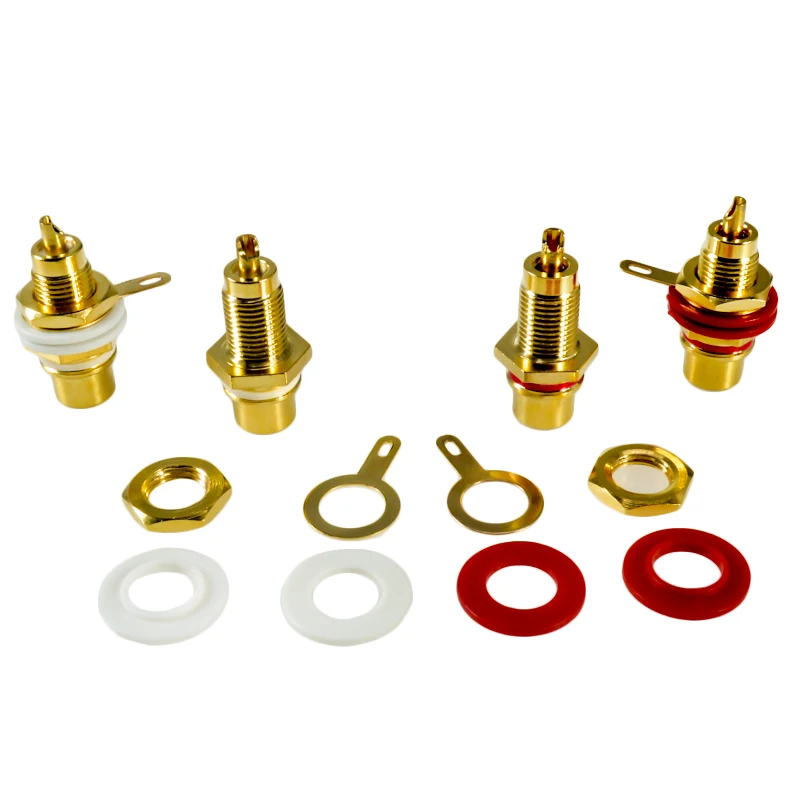 Hi-Fi стандартный разъем RCA аудиоразъем с покрытием 24K и золотым разъемом для