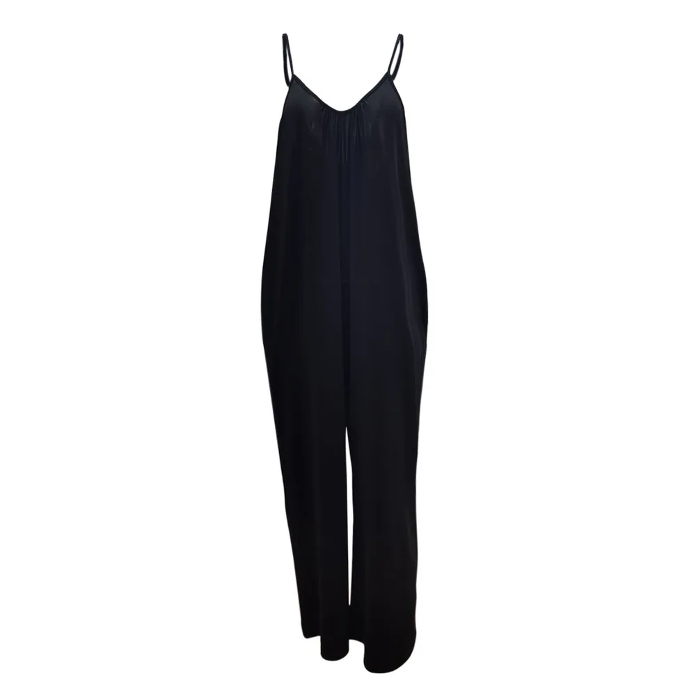 

Summer Women Strap Loose Jumpsuit Overalls Wide Leg Pants Solid Dungaree Bib Overalls Sleeveless Oversized Cotton Linen Jumpsuit