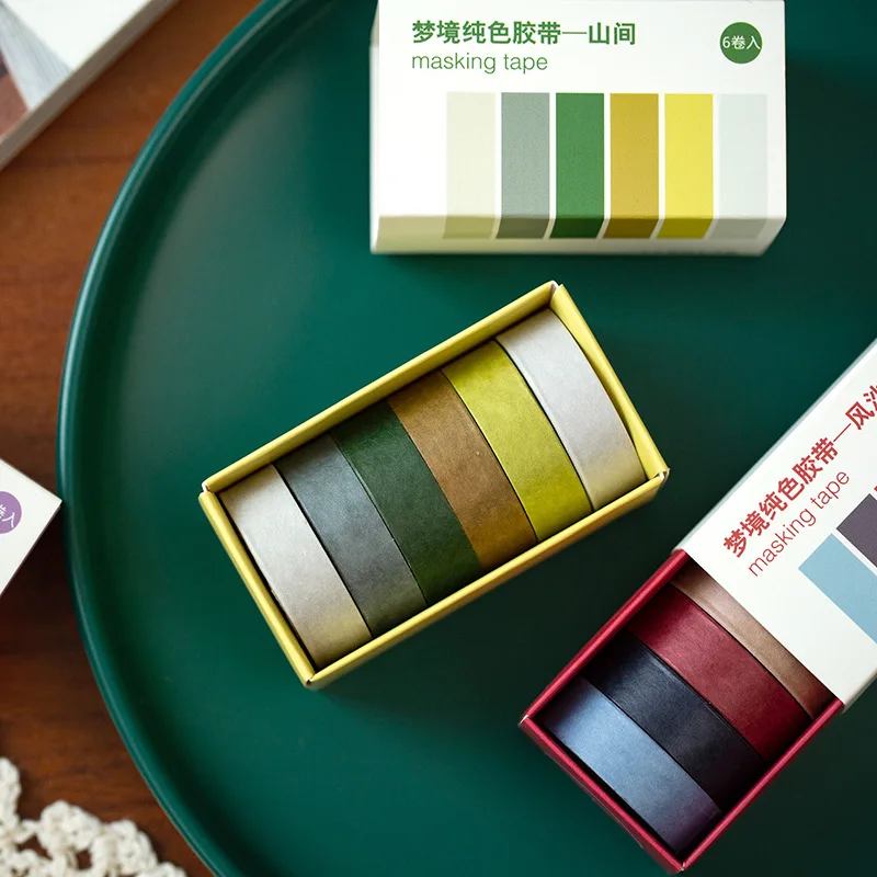 

6roll/lot Decorative Adhesive tapes Dreamland Pure Color Diary Scrapbooking DIY Paper Scrapbooking Stickers 3m