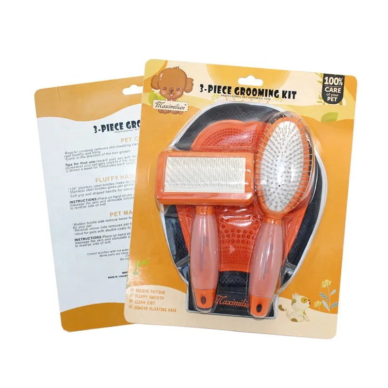

Pet Bath Supplies Set Needle Comb Massage Brush Pet Hair Removal Bathing Gloves Soft Durable Pet Grooming Supplies Set