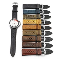 high quality genuine leather watch band strap 20mm 22mm 24mm porous breathable handmade stitching watch bracelet accessories