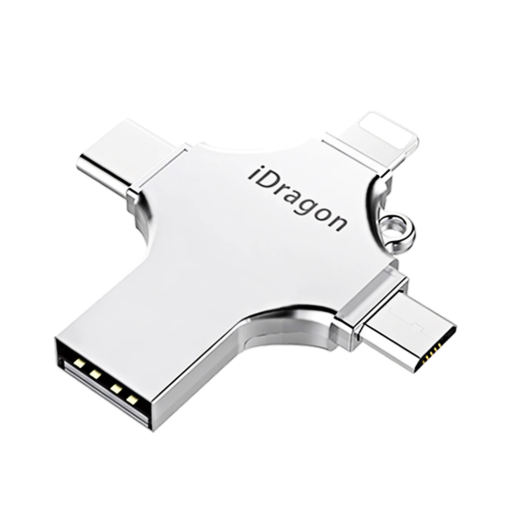 IOS OTG USB флэш накопитель первый 4 в 1 для iPhone/IOS/Type C/Android/PC 128 Гб 64 ГБ 32 16 ГБ|Переходники