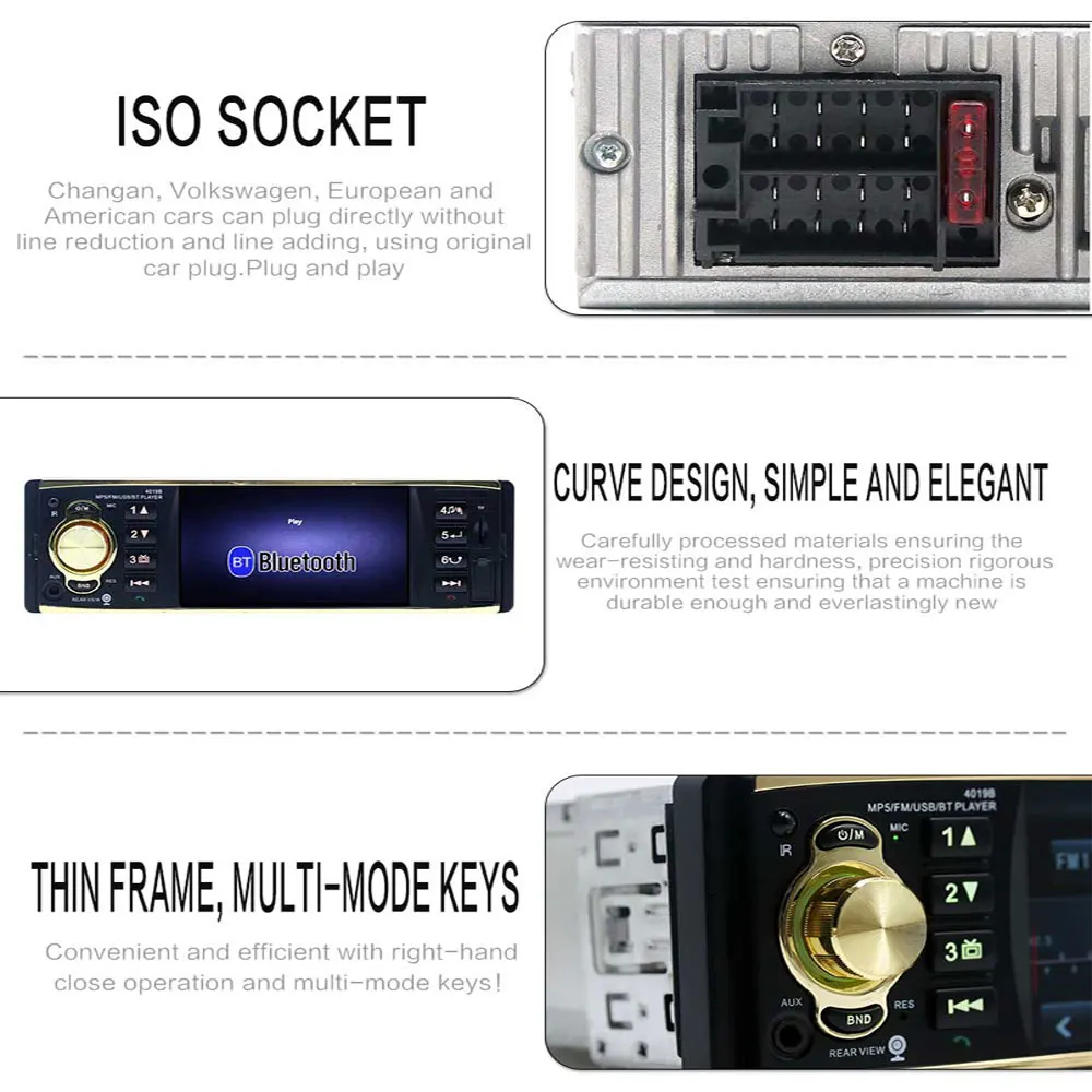 VCACA 4 1 дюймовый автомобильный мультимедийный плеер Bluetooth Автомобильный MP5 FM/AUX/TF/USB
