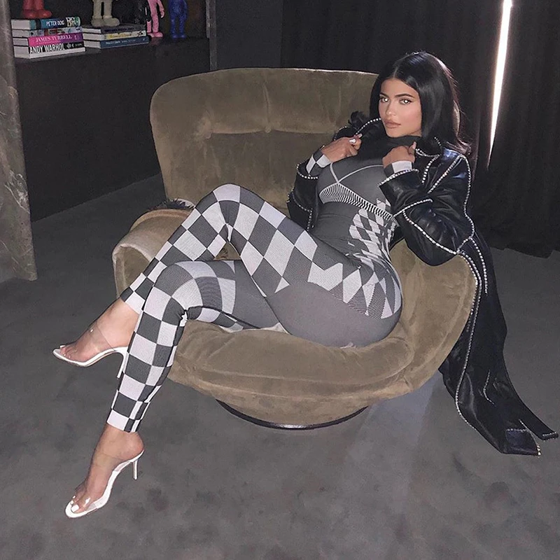 Облегающий комбинезон с 3d принтом для женщин mujer эластичный спортивный костюм