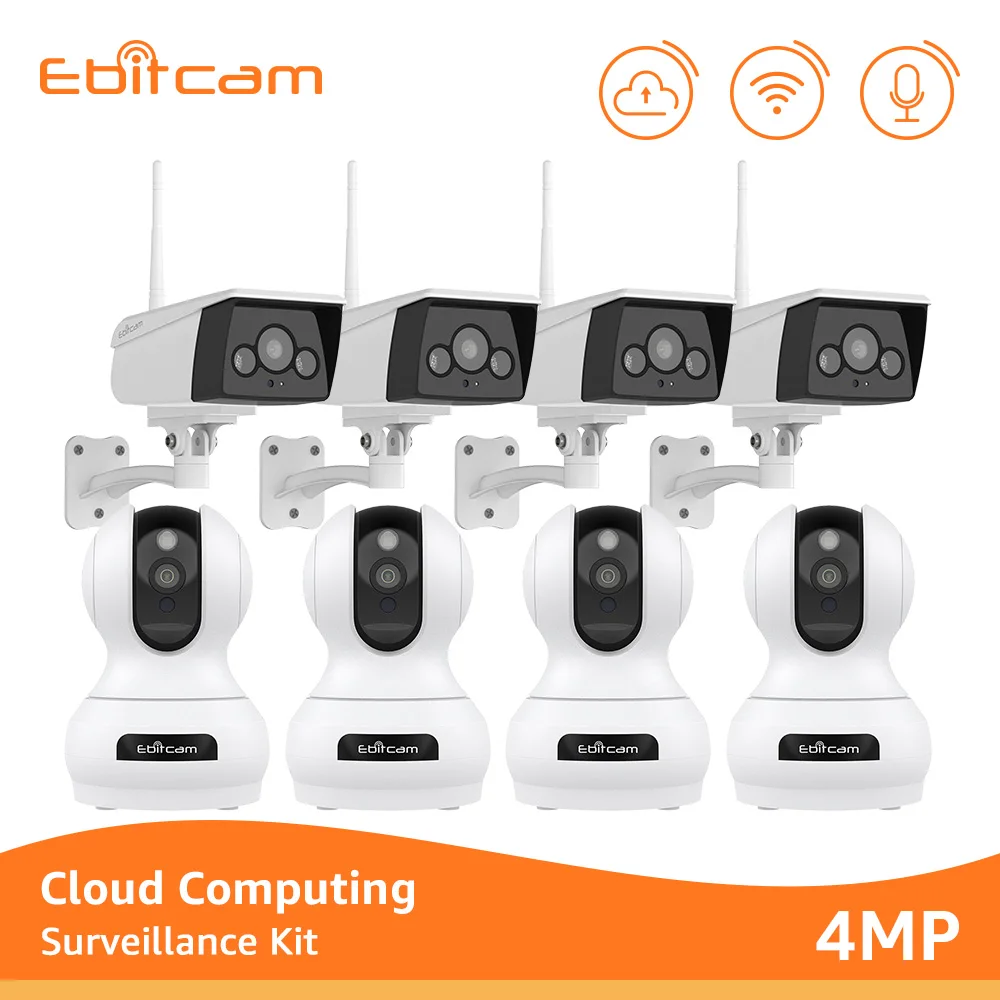 Ip-камера Ebitcam PTZ 4 МП система камер домашней безопасности Беспроводная мини-камера