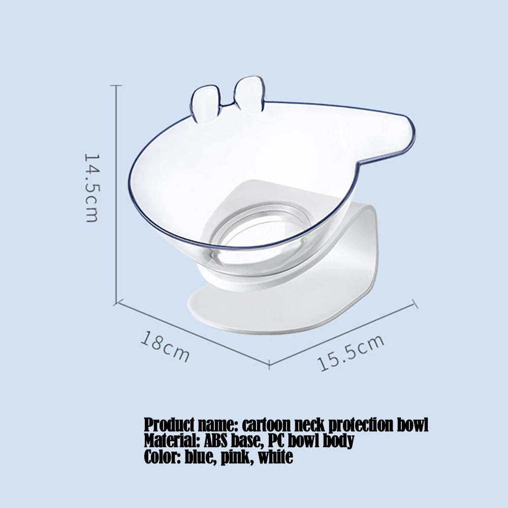 Нескользящая Одиночная миска для кошек с поднятой подставкой прозрачные миски