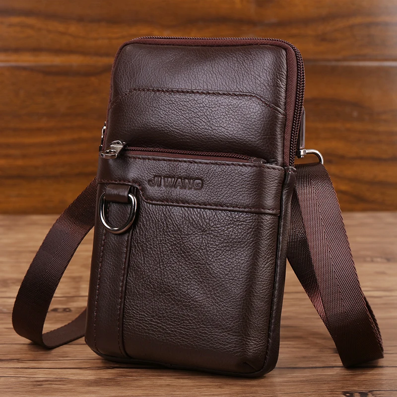 Мужские сумки из натуральной кожи на пояс мини сумка через плечо модная для