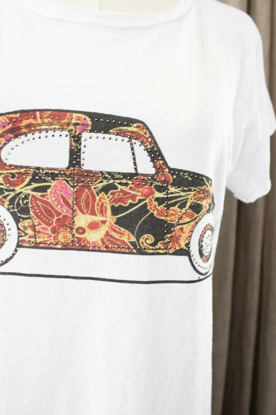 VW Beetle Retro Hippy Car Футболка с цветами 60 Peace And Love Flower Power Sixties Seventies Fashion Style Hippie|Блузки| |