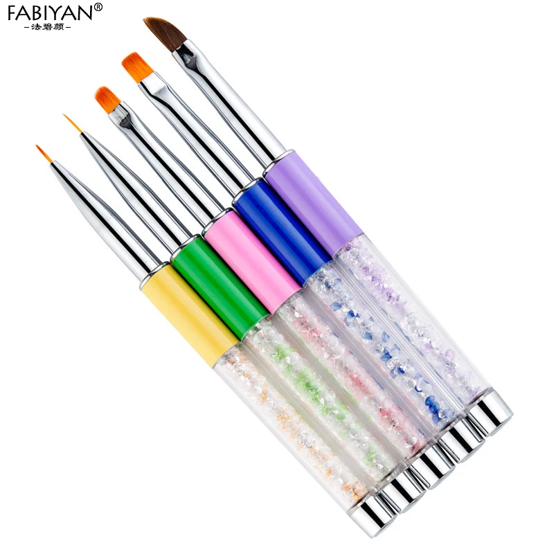 Кисть Стразы для дизайна ногтей металлическая акриловая резьба линия цветочный