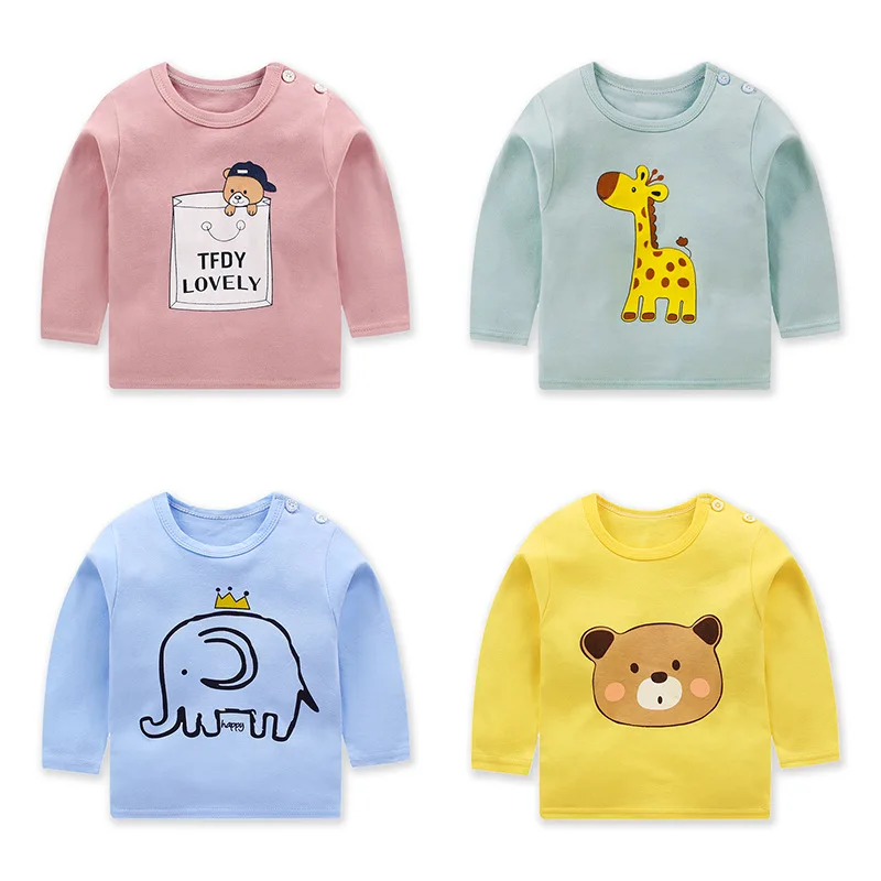 Осенняя футболка с рисунком для мальчиков и девочек 2020 г. Зимние детские топы