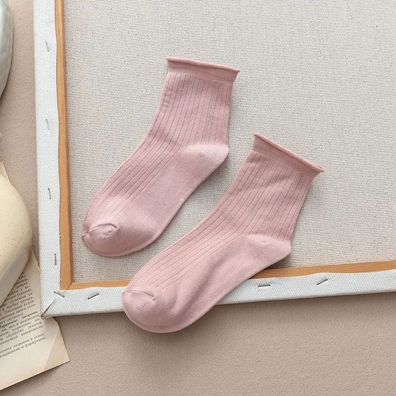 

Solid Color Crew Socks Candy New Trendy Personality Socks Cotton Wild Deodorant Comfortable Elasticity Breathable Socks Women's