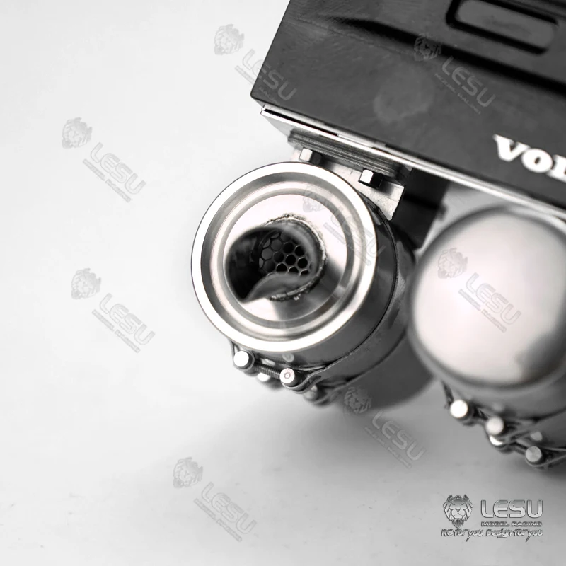 Выхлопной бак LESU Meal для радиоуправляемого 1/14 TAMIYA VOLVO FH16 трактора грузовика модель