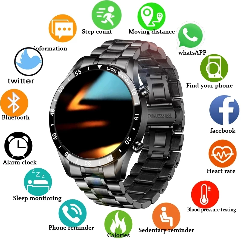 

Новые мужские Смарт-часы с Bluetooth, фитнес-трекером