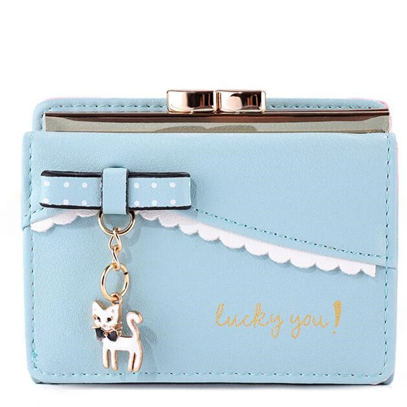 

Small Wallet Female Card Holder Hasp Purse Fashion Women Lichee Cute Cat Wallet Bag Coin Bag Money Purse Clutch Wallets Billeter