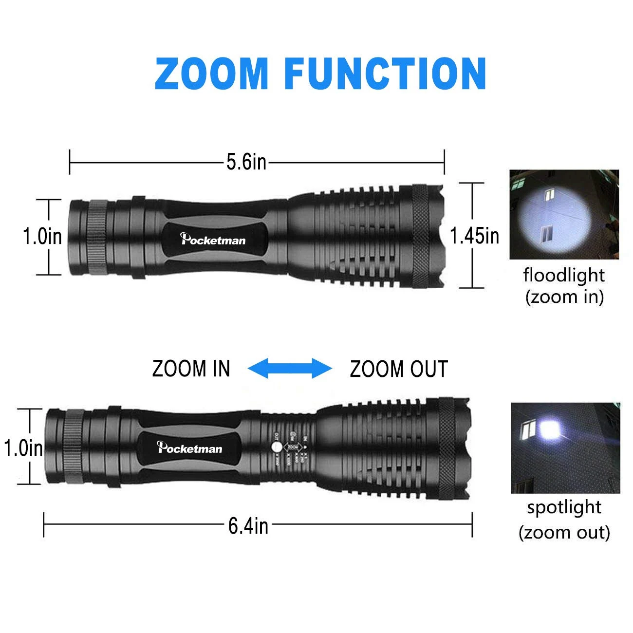 2 In 1 UV Flashlight LED Purple Light Torch 395nm Ultraviolet Urine Detector Waterproof Zoomable Flashlamp For Field Camping | Лампы и