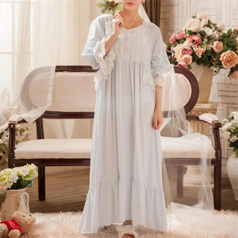 Light Blue Ночное белье, ночная рубашка без рукавов, мягкое платье размера плюс, ночные рубашки, хлопковая белая ночная рубашка, женская ночная рубашка, летняя Пижама L121 - Цвет: Light Blue