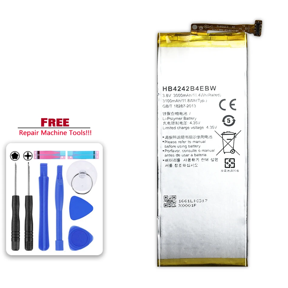 

Аккумулятор HB4242B4EBW для Huawei honor 4X, honor 6, honor che2-l11, H60-L01, H60-L02, H60-L11, H60-L04, 3000 мА · ч