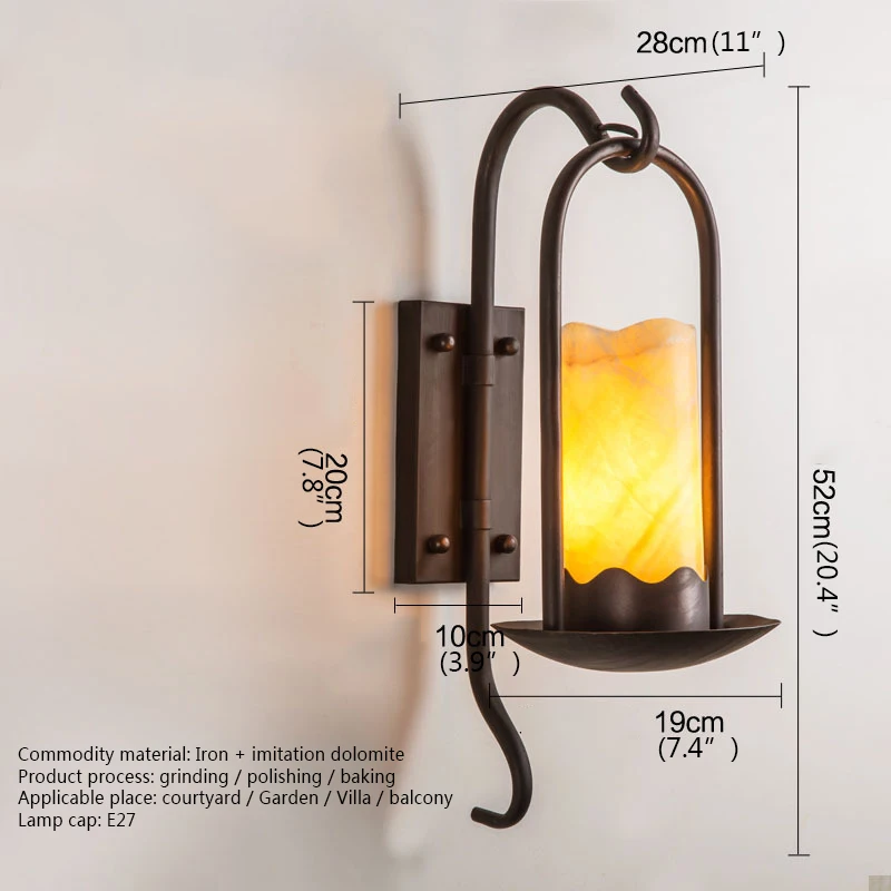 Настенный светильник AOSONG в форме доломитовой свечи классический декоративный