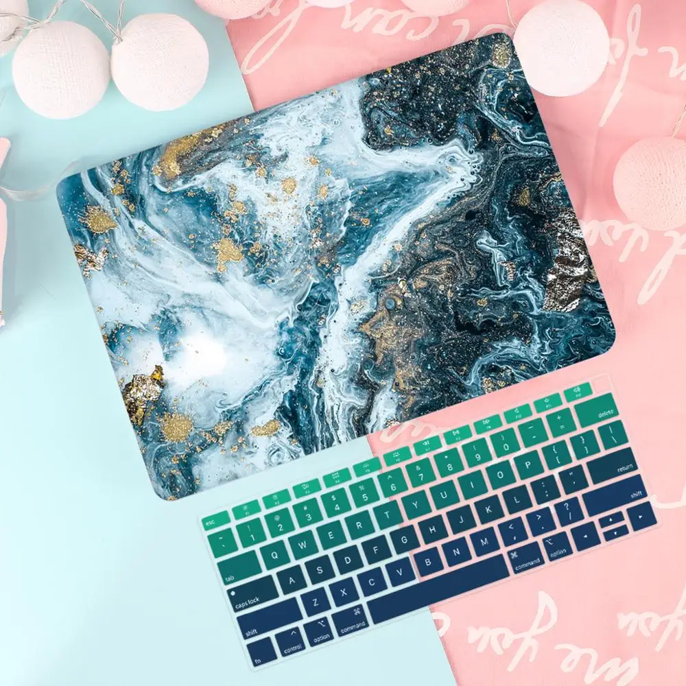 Rs852 Мраморный чехол для Macbook Air Pro retina 11 12 13,3 Mac Book 13 15 Touch Bar/Touch ID A1932 A2159+ чехол для клавиатуры - Цвет: Rs852