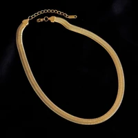 meyrroyu stainless steel two color link chain necklace for women choker 2021 trend punk hip hop party gift new fashion jewelry