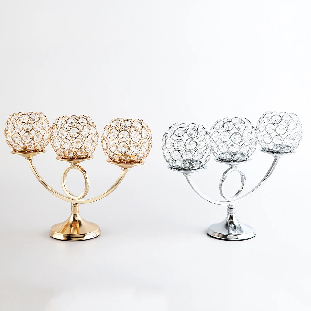 

3 Arms Candelabra Elegant Candle Holder Candle Stick Centerpiece Decor
