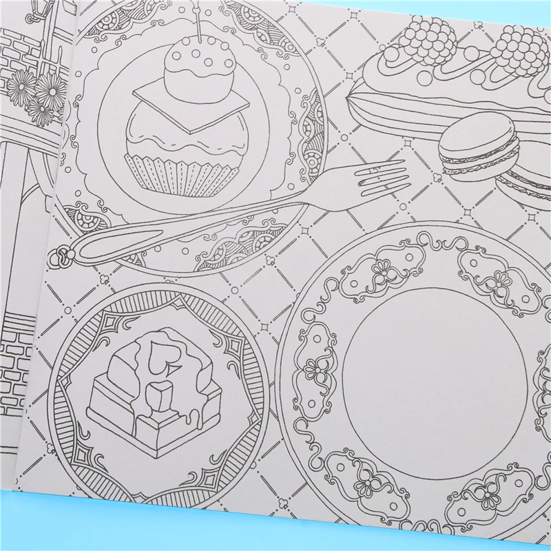 24 стр. Фэнтези мечта английское издание книжка раскраска для детей и взрослых kawaii