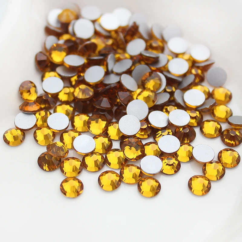 Hot SS4-SS34 Gold yellow rhinestone for Nail Art Flatback Non Hotfix Glue on Rhinestones Boutique and Top grade | Дом и сад