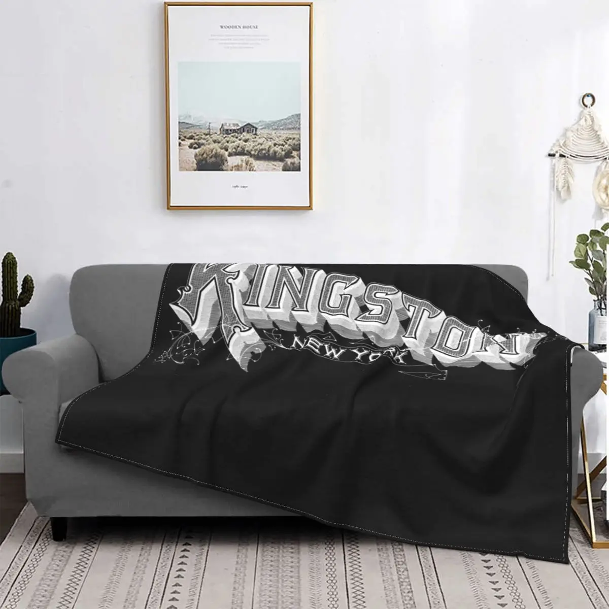 

Kingston-Manta a cuadros para cama, manta double, alfombra de orada islпро, Vintage, Ny
