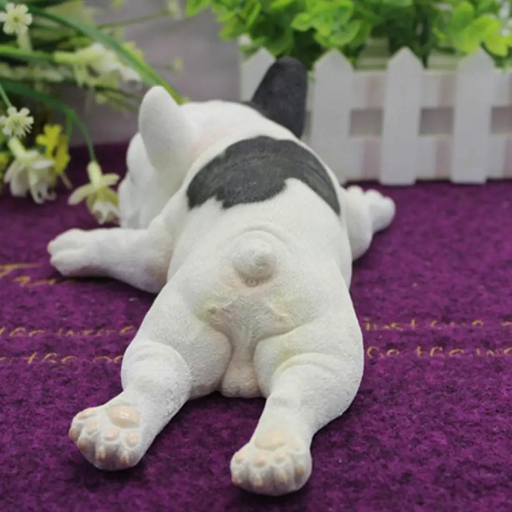 

Polyresin Figurine Realistic Sleeping French Bulldog Animal Toys Home Model Children Dog Pet Gifts Simulation Toys Decor