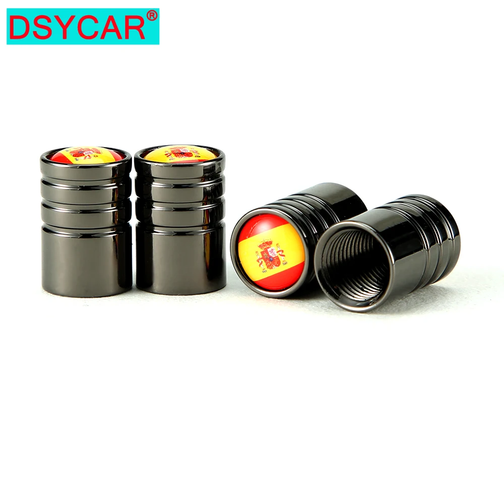 DSYCAR 4 шт./лот Испанский флаг автомобильные шины для велосипеда колпачки на клапан